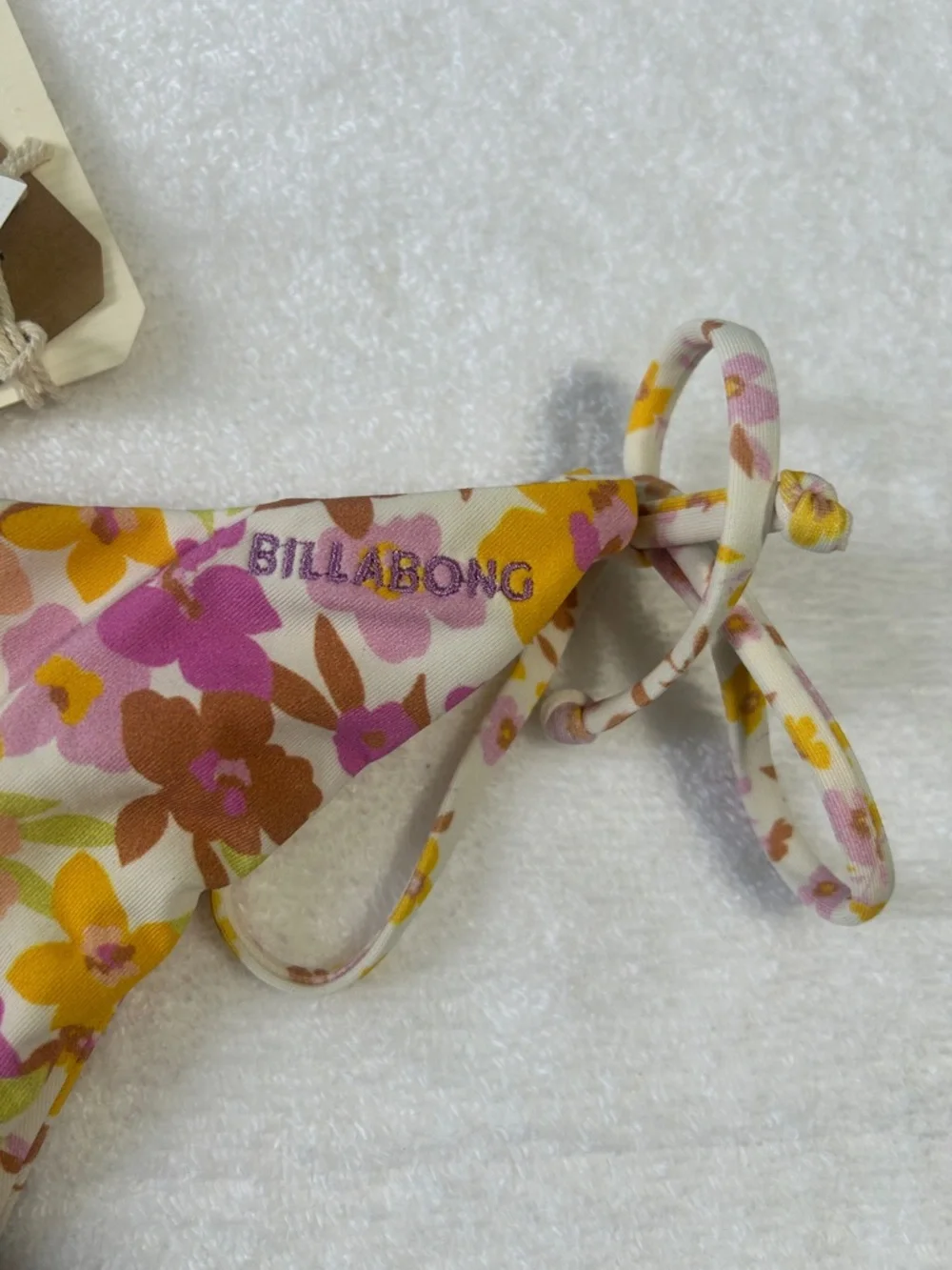 Billabong Small Bottoms Bikini Sungazers Reversible Tie Tanga Multi floral NWT - Picture 8 of 13